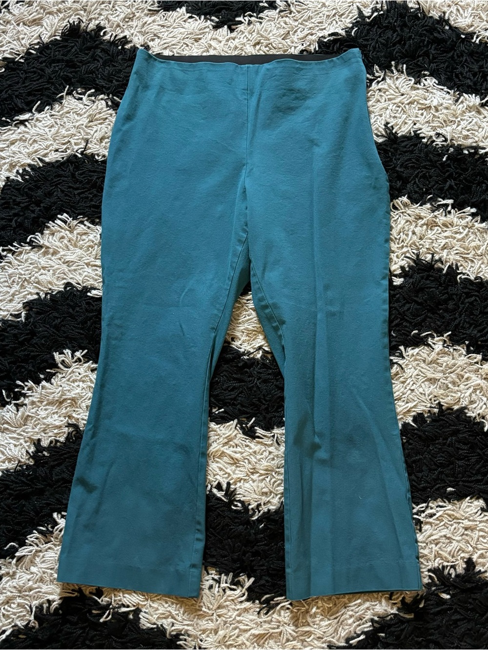 A New Day Blue / Green Flare Cropped Business Casual Capri Pants